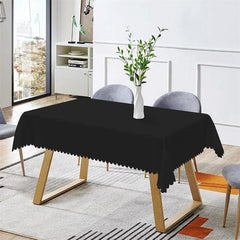 Lofaris Black Soild Color Rectangle Tablecloth For Kitchen