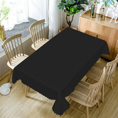 Lofaris Black Soild Color Rectangle Tablecloth For Kitchen