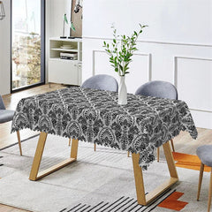 Lofaris Black Special Pattern Repeat Tablecloth For Kitchen