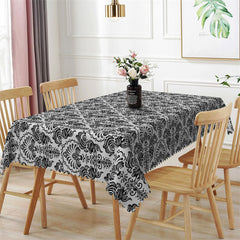 Lofaris Black Special Pattern Repeat Tablecloth For Kitchen