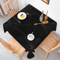 Lofaris Black Spider Web Patterns Horrific Square Tablecloth