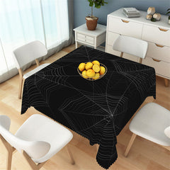 Lofaris Black Spider Web Patterns Horrific Square Tablecloth