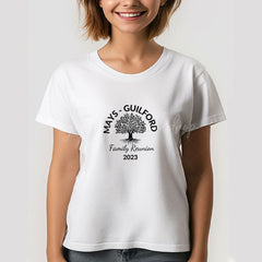 Lofaris Black Tree Personalized Name Reunion T-Shirt