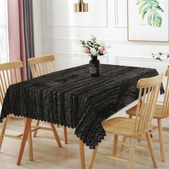 Lofaris Black Tree Texture Dining Room Square Tablecloth