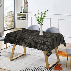 Lofaris Black Tree Texture Dining Room Square Tablecloth