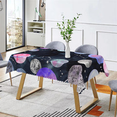 Lofaris Black Universe Planet Star Sign Rectangle Tablecloth