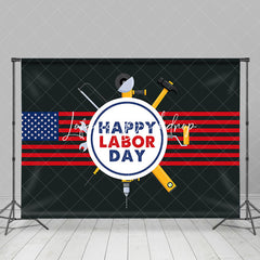 Lofaris Black Usa Flag Repair Tools Happy Labor Day Backdrop