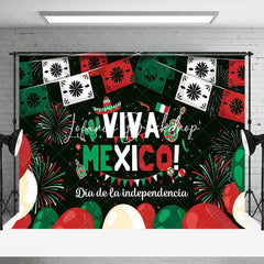 Lofaris Black Viva Mexico Dia De La Independencia Backdrop