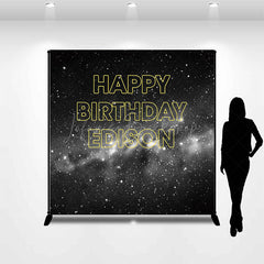 Lofaris Black White Abstract Custom Birthday Party Backdrop