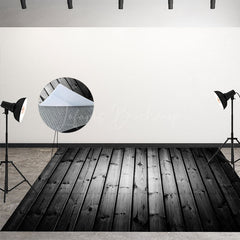 Lofaris Black White Color Photography Wood Floor Backdrop