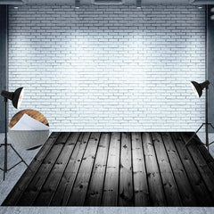 Lofaris Black White Color Photography Wood Floor Backdrop