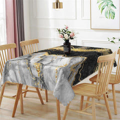 Lofaris Black White Contrast Griotte Texture Tablecloth