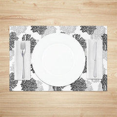 Lofaris Black White Corals Modern Dining Set Of 4 Placemats