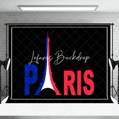 Lofaris Black White French Flag Eiffel Tower Paris Backdrop