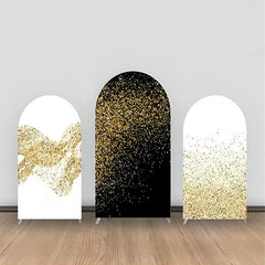 Lofaris Black White Gold Glitter Party Arch Backdrop Kit