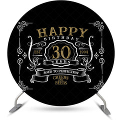 Lofaris Black White Gold Legend Round 30th Birthday Backdrop