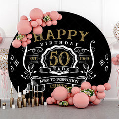 Lofaris Black White Gold Legend Round 50th Birthday Backdrop