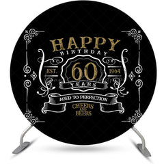 Lofaris Black White Gold Legend Round 60th Birthday Backdrop