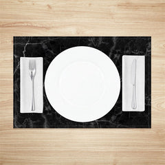 Lofaris Black White Marble Texture Modern Set Of 4 Placemats