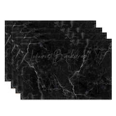 Lofaris Black White Marble Texture Modern Set Of 4 Placemats