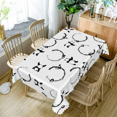 Lofaris Black White Pandas Simple Tablecloth For Home Decor