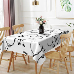 Lofaris Black White Pandas Simple Tablecloth For Home Decor