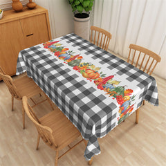 Lofaris Black White Plaid Autumn Plants Party Tablecloth