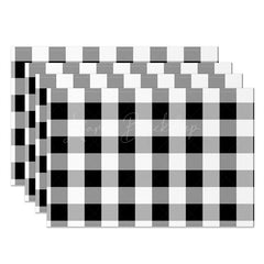 Lofaris Black White Plaid Modern Dining Set Of 4 Placemats