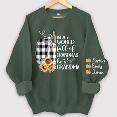 Lofaris Pumpkin be a Grandma with love Grandkids Sweatshirt