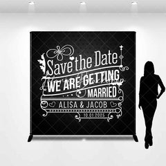 Lofaris Black White Save The Gate Custom Wedding Backdrop