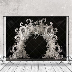 Lofaris Black White Special Shaped Arch Wedding Backdrop