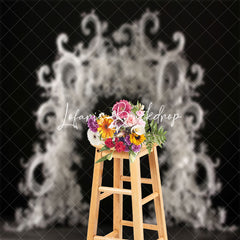 Lofaris Black White Special Shaped Arch Wedding Backdrop