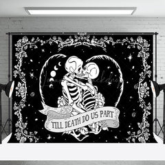 Lofaris Black White Till Death Do Us Part Wedding Backdrop