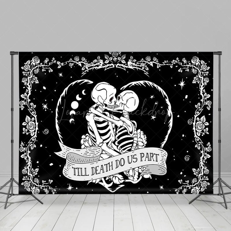 Lofaris Black White Till Death Do Us Part Wedding Backdrop