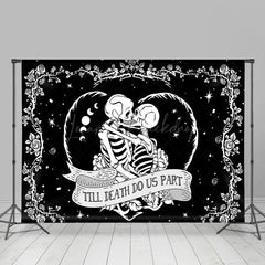 Lofaris Black White Till Death Do Us Part Wedding Backdrop