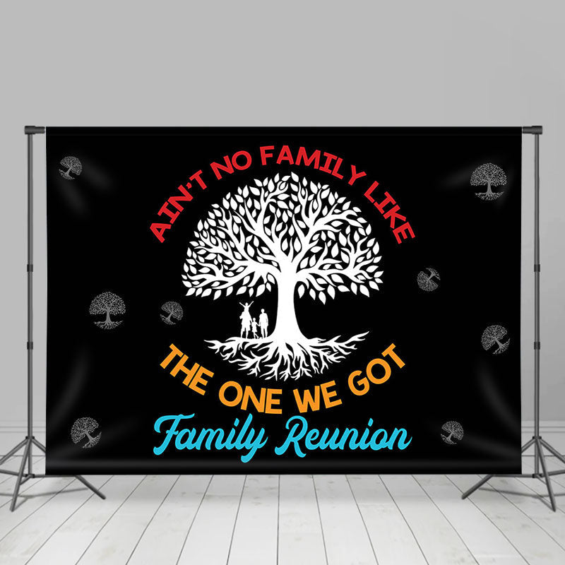 Lofaris Black White Tree Backdrop For Family Reunion Party