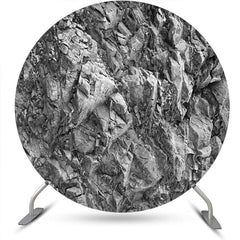 Lofaris Black White Weathered Rock Round Birthday Backdrop