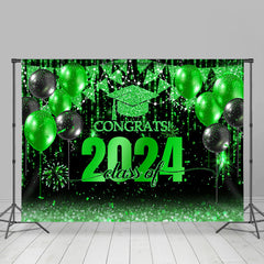 Lofaris Black With Green Balloon Flag Class Of 2023 Backdrop