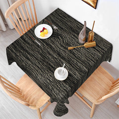 Lofaris Black Wood Paterns Stripes Square Dining Tablecloth