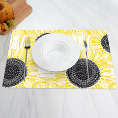 Lofaris Black Yellow Dots Pattern Modern Set Of 4 Placemats