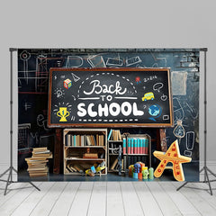 Lofaris Blackboard Brick Wall Books Back To School Backdrop