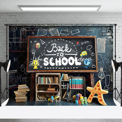 Lofaris Blackboard Brick Wall Books Back To School Backdrop