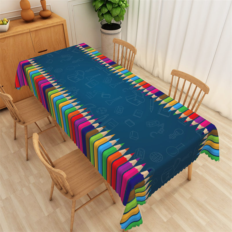 Lofaris Blackboard Colored Pencil Back To School Tablecloth