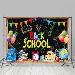 Lofaris Blackboard Flags Balloons Back To School Backdrop