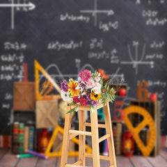 Lofaris Blackboard Math Wooden Floor Cake Smash Backdrop