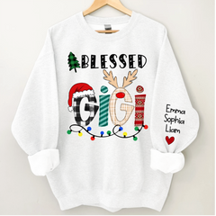 Lofaris Christmas Blessed Gigi Nana Grandma Custom Name CTH01 Sweatshirt