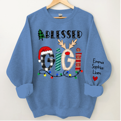 Lofaris Christmas Blessed Gigi Nana Grandma Custom Name CTH01 Sweatshirt