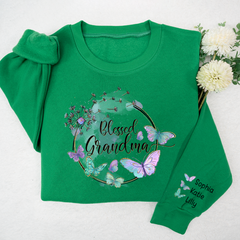 Lofaris Blessed Grandma Grandkid Butterfly Custom Sweatshirt