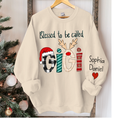 Lofaris Blessed To Be Called Gigi And Kids Christmas Custom Name CTH01 Sweatshirt