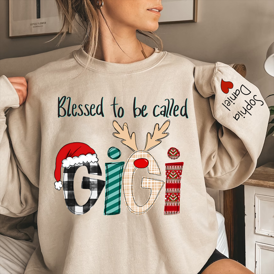 Lofaris Blessed To Be Called Gigi And Kids Christmas Custom Name CTH01 Sweatshirt